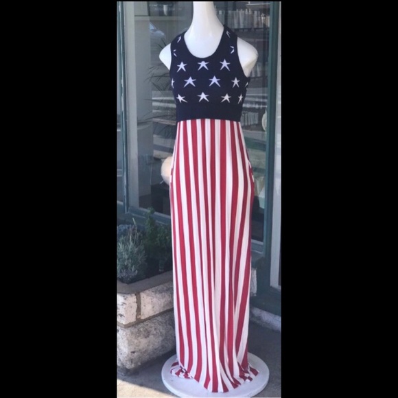 <SALE! NEW Patriotic Maxi Dress - Picture 5 of 15